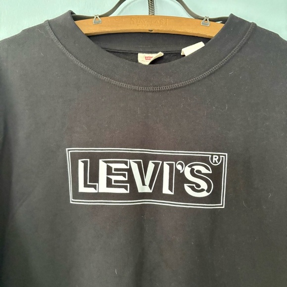 Levi’s Men’s Black Logo Sweatshirt Crewneck Pullover – Size L - Picture 2 of 6